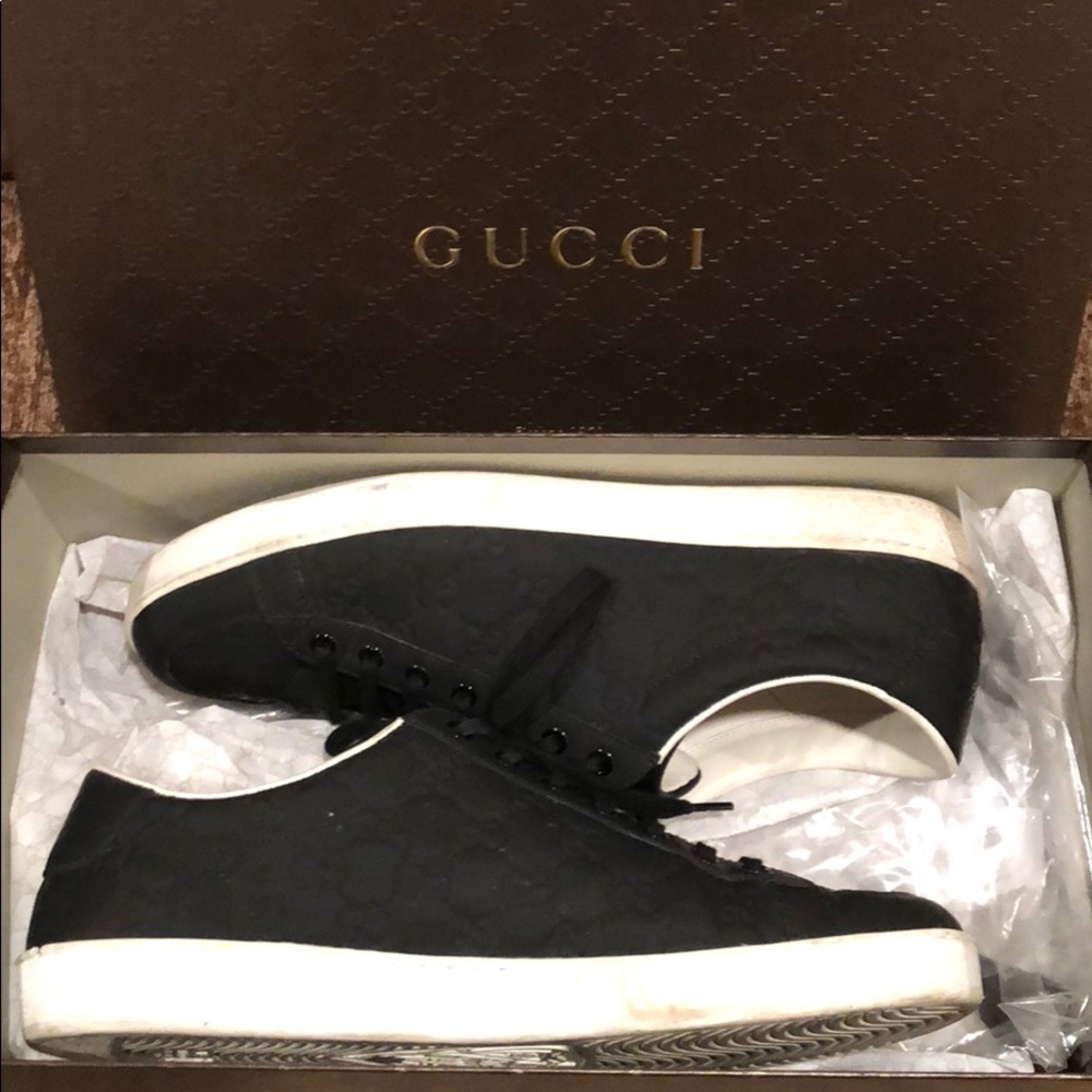 Gucci Black Gommata Low-tops